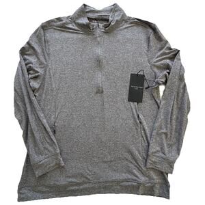 New 7D 7 Diamonds Core Performance 1/4 Zip Grey Heather Top L $109 NWT